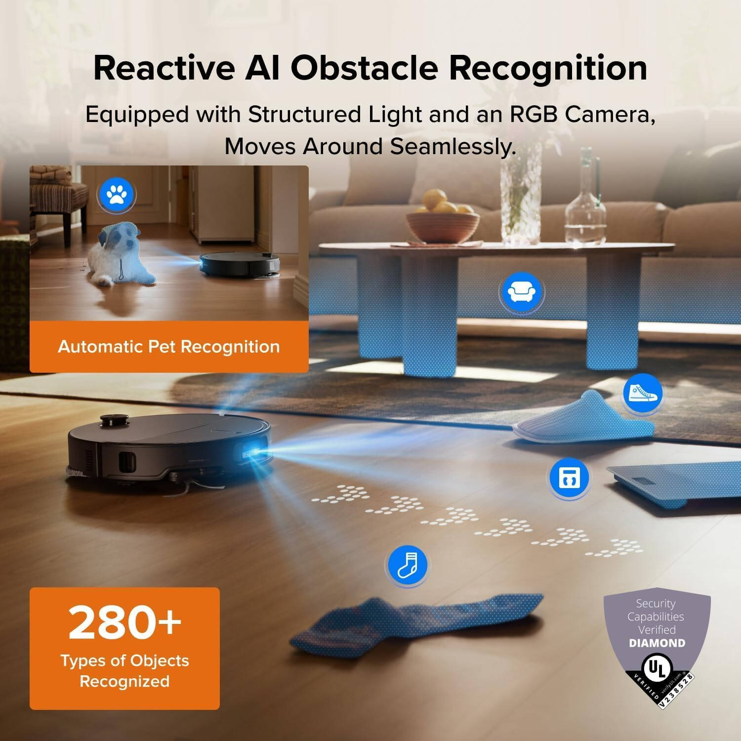 Roborock Qrevo Edge 2 Robot Vacuum & Mop, 25,000Pa HyperForce Suction, Dual Anti-Tangle System, FlexiArm Edge Cleaning, Reactive AI Obstacle Recognition, Multifunction Self-Cleaning Dock - Image 4