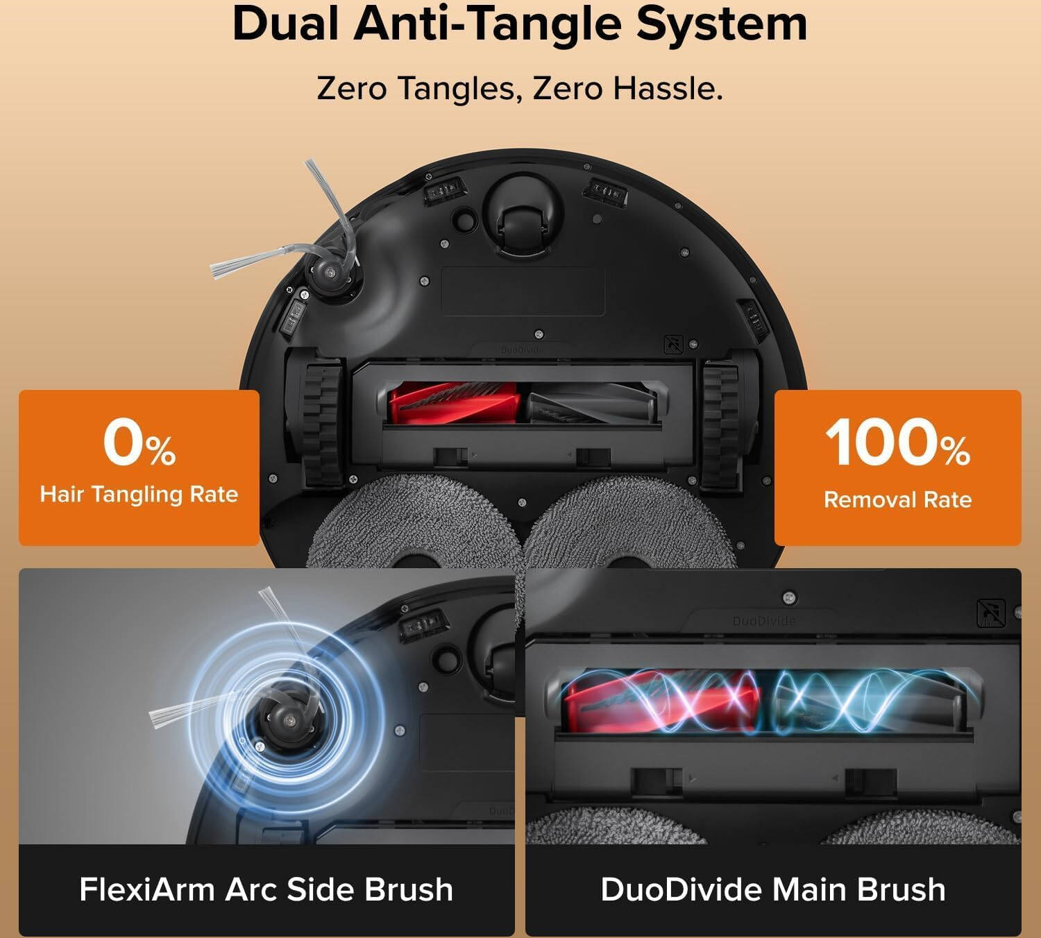 Roborock Qrevo Edge 2 Robot Vacuum & Mop, 25,000Pa HyperForce Suction, Dual Anti-Tangle System, FlexiArm Edge Cleaning, Reactive AI Obstacle Recognition, Multifunction Self-Cleaning Dock - Image 9