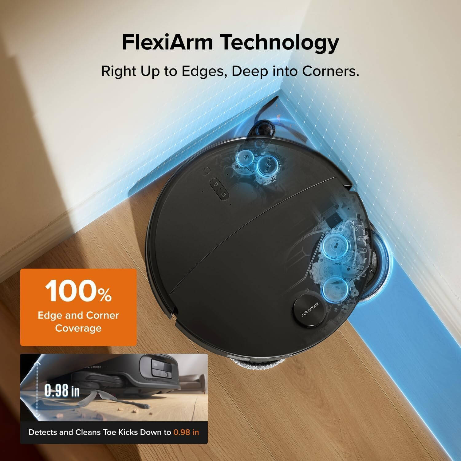 Roborock Qrevo Edge 2 Robot Vacuum & Mop, 25,000Pa HyperForce Suction, Dual Anti-Tangle System, FlexiArm Edge Cleaning, Reactive AI Obstacle Recognition, Multifunction Self-Cleaning Dock - Image 5